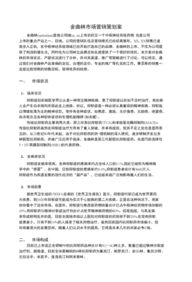 舍曲林市場營銷策劃案 重塑品牌定位，深耕細(xì)分市場